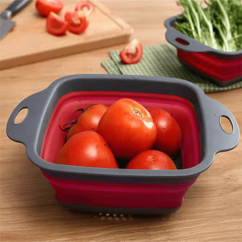 1pc Folding Washing Basin Round Silicone Retractable Drain Basket Fruit And  Vegetable Storage And Cleaning Basket Washing Bowl Multifunctional Colander  Strainer Home Kitchen Supplies Kitchen Accessories - Home & Kitchen - Temu