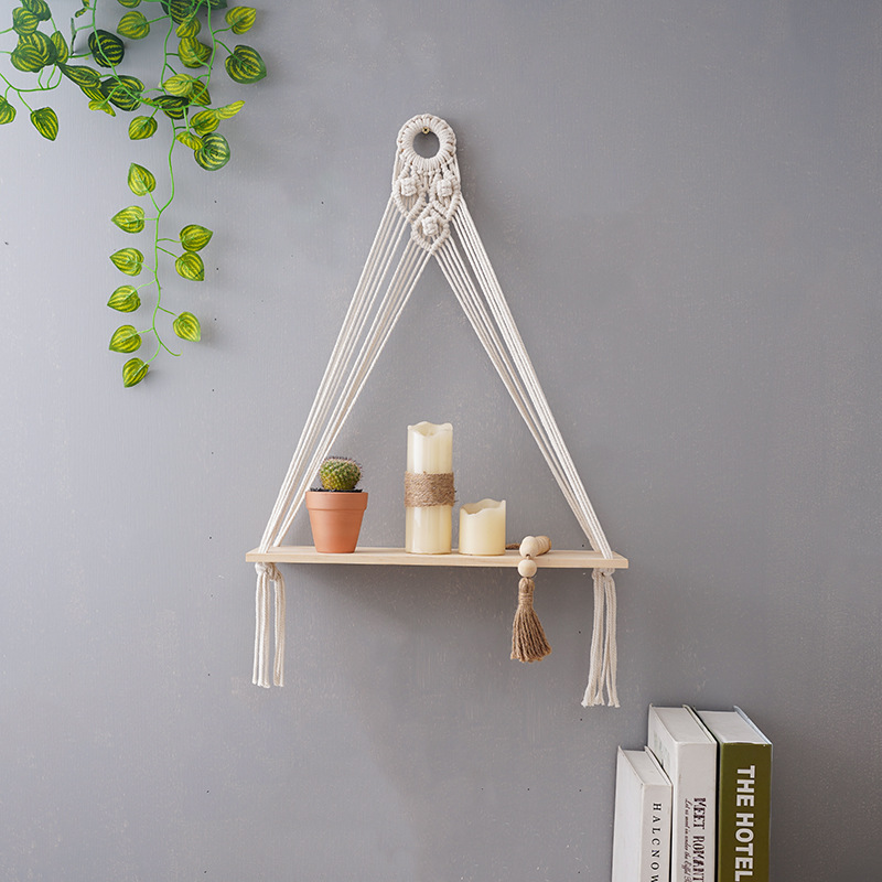 Boho Rustic Succulent Floating Shelves Handmade Cotton Rope - Temu