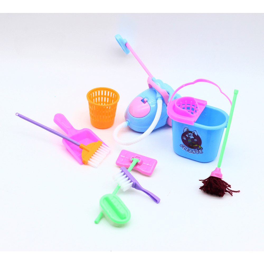 (As Seen on Image) Mini Doll Household Cleaning Tools, Doll Accessories for Kids Educational Toy (9Pcs Color Random)