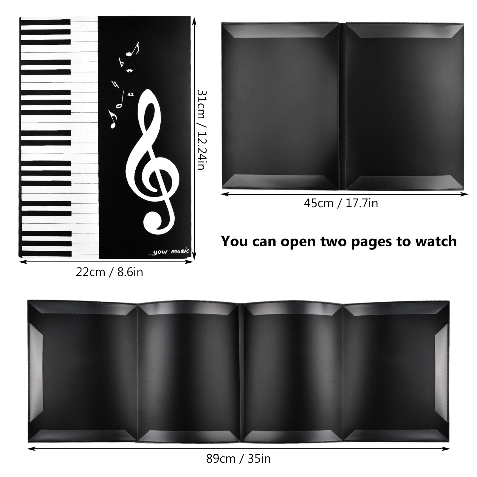 Premium Piano Musical Instrument Music Sheet Clip-a4 Size, Trifold Design,  Can Expand Six Pages Capacity, Durable And Lightweight, Perfect For  Musicians And Performers To Practice Playing Use - Temu