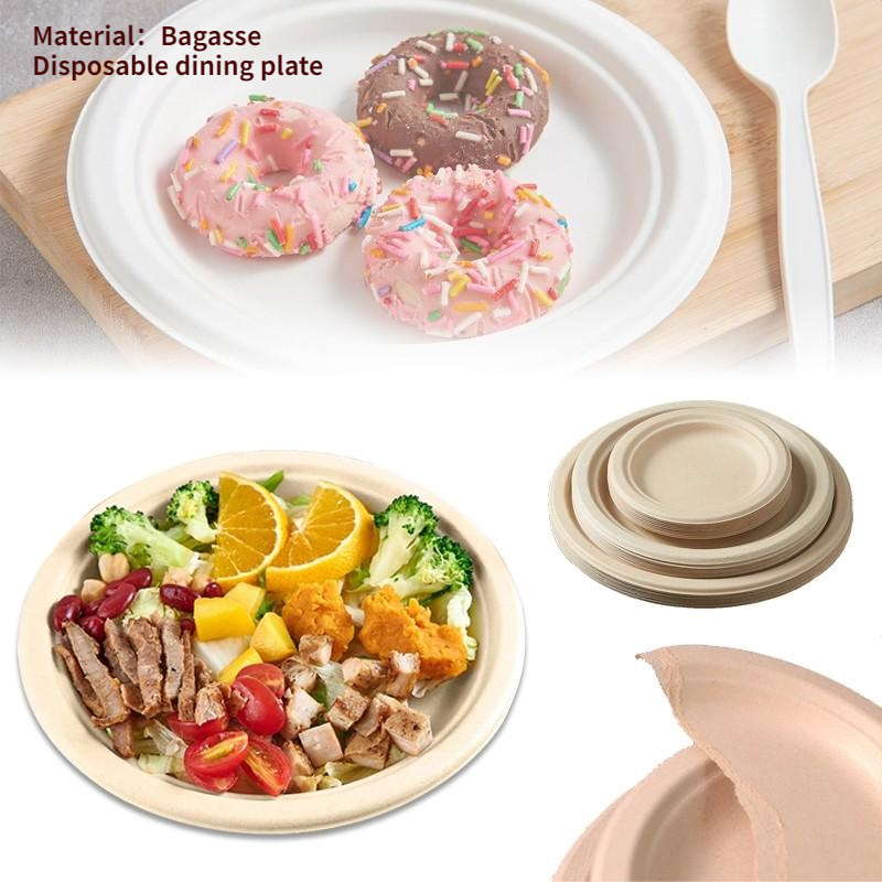 10 inch 100% Compostable Plates, 10 in Eco-Friendly Heavy Duty