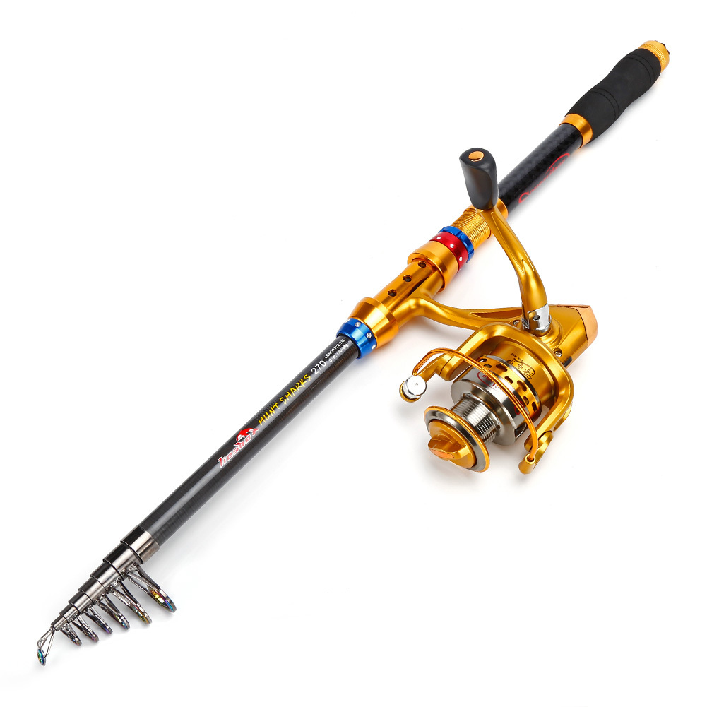 Carbon Telescopic Fishing Rod Spinning Reel Fishing Rods - Temu