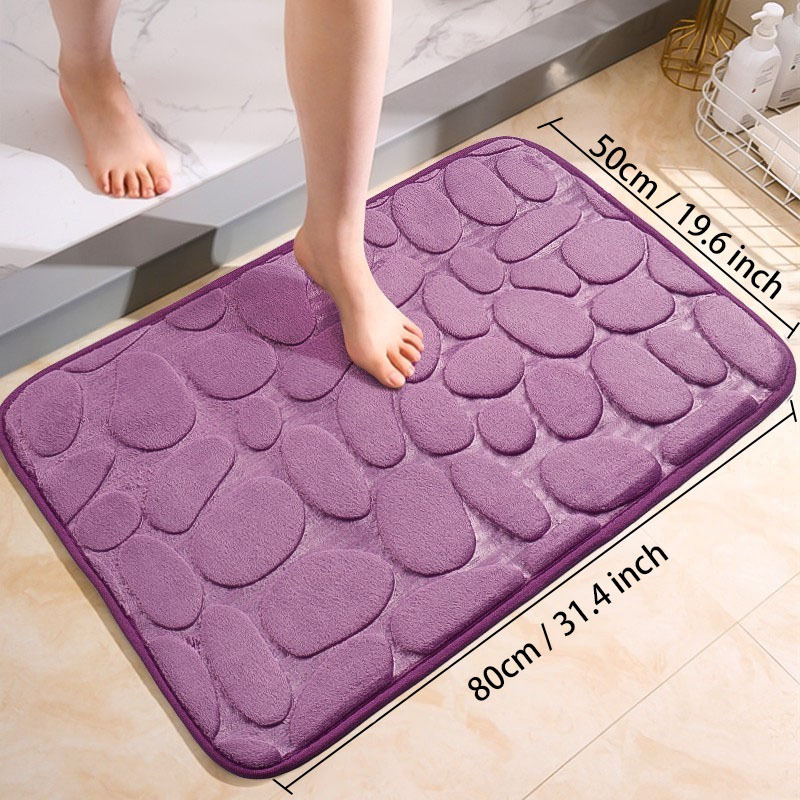 Simple Solid Color Bath Rug, Non-slip Shower Stall Mat, Anti-fall Soft  Absorbent Bath Mat, Shower Carpet For Home Bathroom, Bathroom Accessories -  Temu