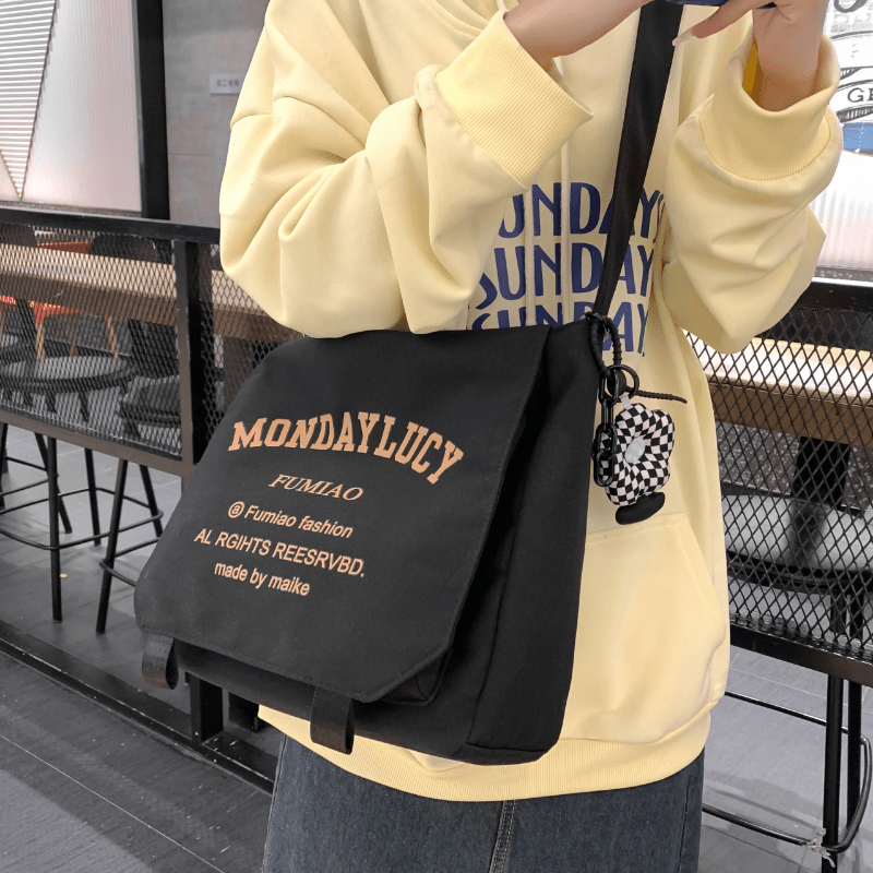 Large Capacity Crossbody Bag, Letter Patch Decor Hobo Bag, Casual Shoulder  Bag For Sports, Travel, School - Temu