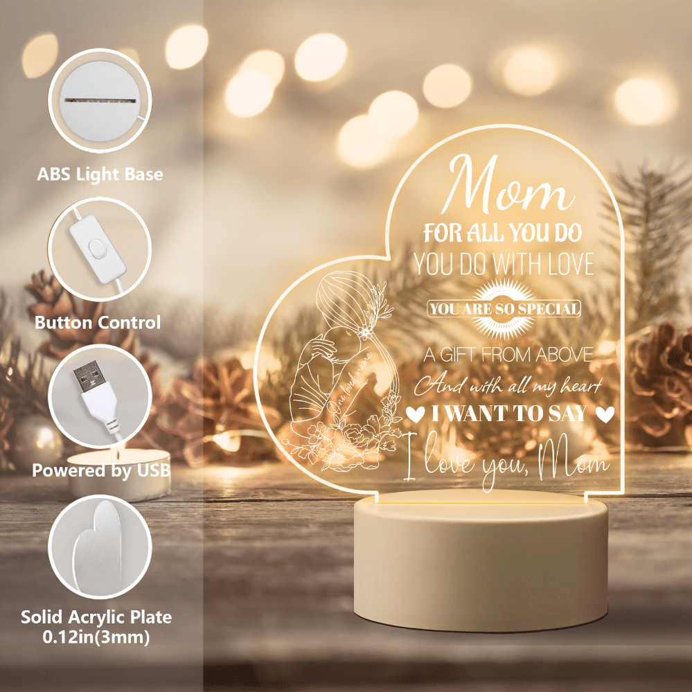 Gifts For Mom Engraved Night Light Mothers Day Gifts From - Temu