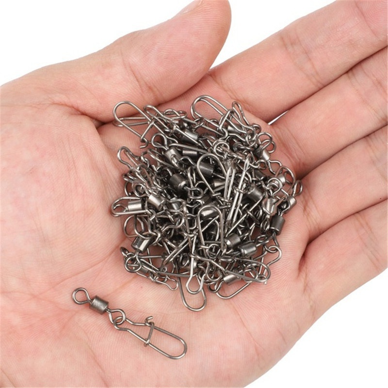 200pcs/Set Fishing Line Hook Connector, Metal Swivel Ring With Pin, Fishing  Accessories