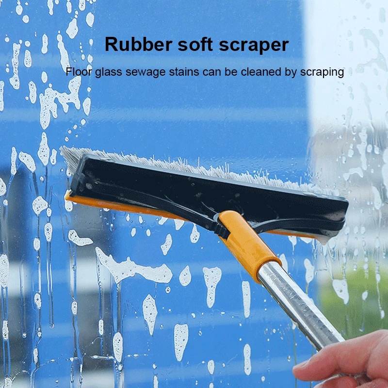 Adjustable Floor Scrub Brush Adjustable Long Handle Scrubber Cleaning Tile Bathroom Bathtub Black/Beige