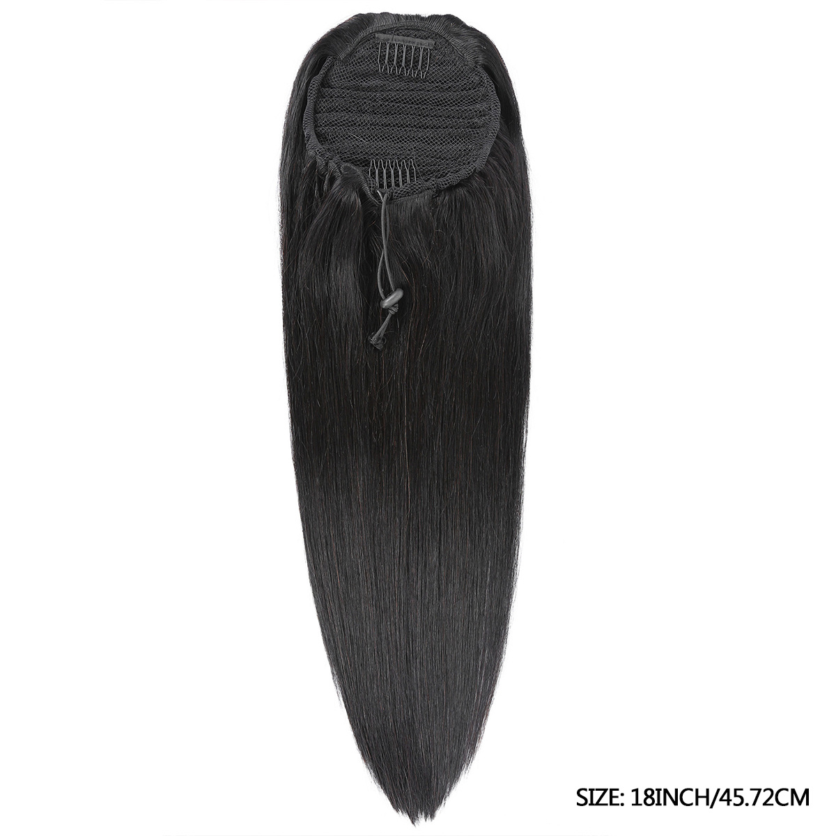 Straight Ponytail Human Hair Extensions 20 32 71 12 Cm