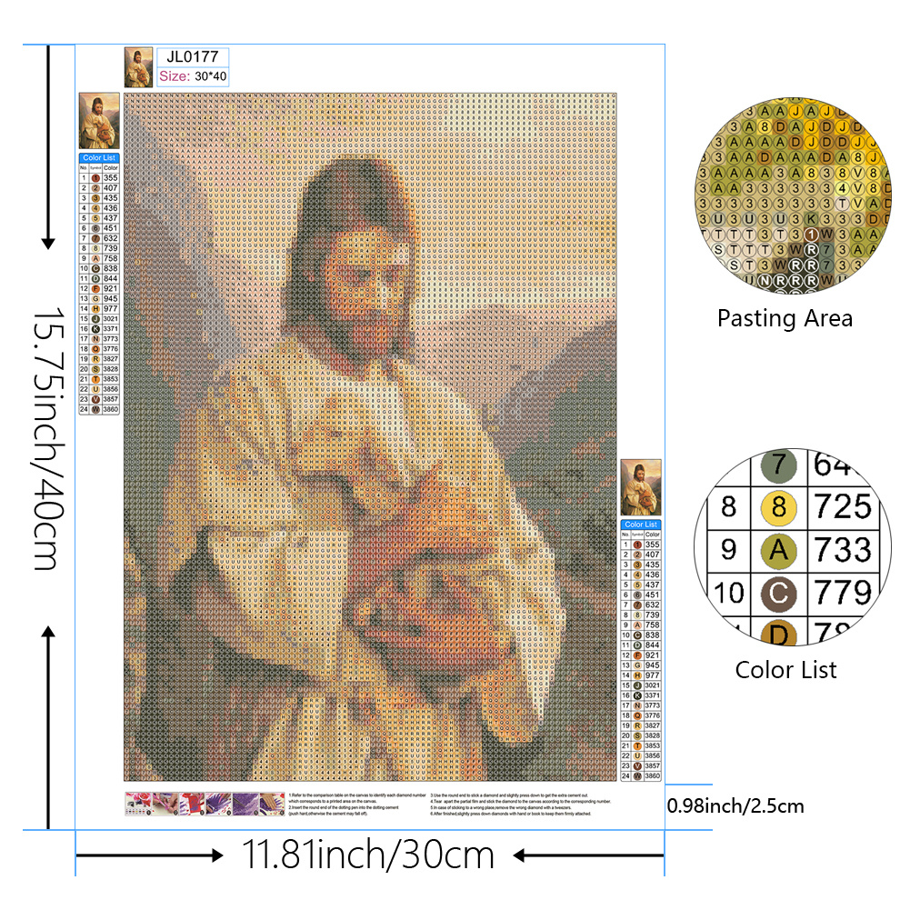 Christianity Full Crystal Artificial Diamond Paintings - Temu