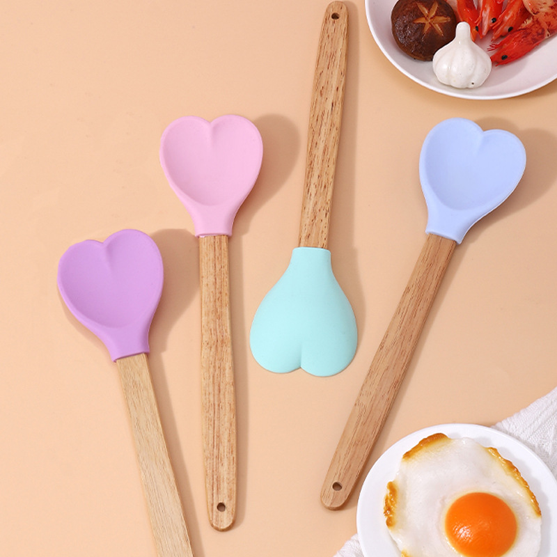 Heat Resistant Silicone Mixing Spoon With Long Handle - Non-stick Kitchen  Spoon For Easy Stirring And Cooking - Temu