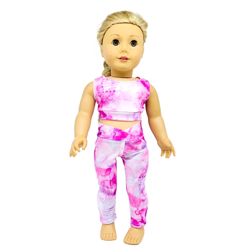 Doll Clothes Shoes Yoga Pilates Clothes Yoga Mat Yoga Outfits Towel for  American 18 Inch Girl
