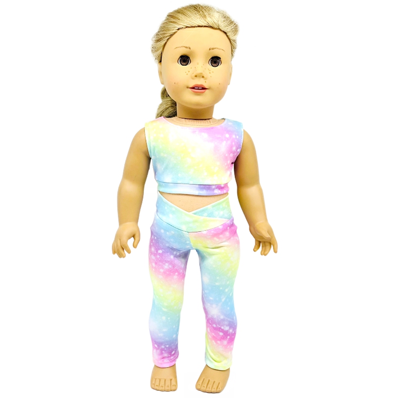 Doll Clothes Accessories Handmade Rainbow Pattern Tops Tight