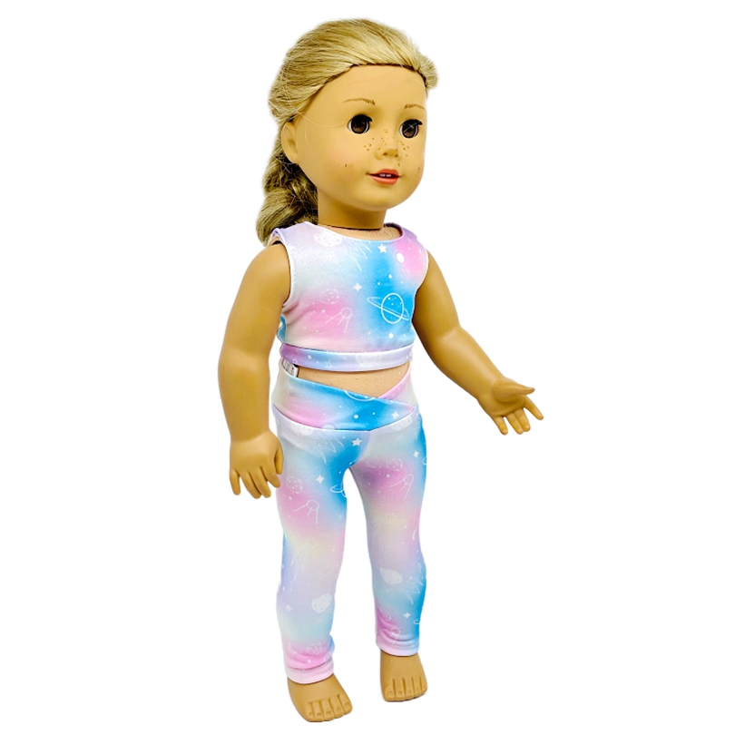 Doll Clothes Accessories, Handmade Butterfly Pattern Tops And Tight  Trousers Yoga Suit, Doll Clothes Outfits Fit For 18 Inch Girl Dolls ( Not  Included
