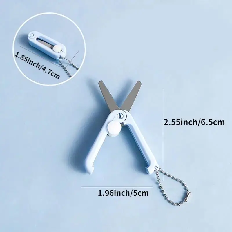 1pc Portable Mini Telescopic Scissors With Key Chain Perfect For