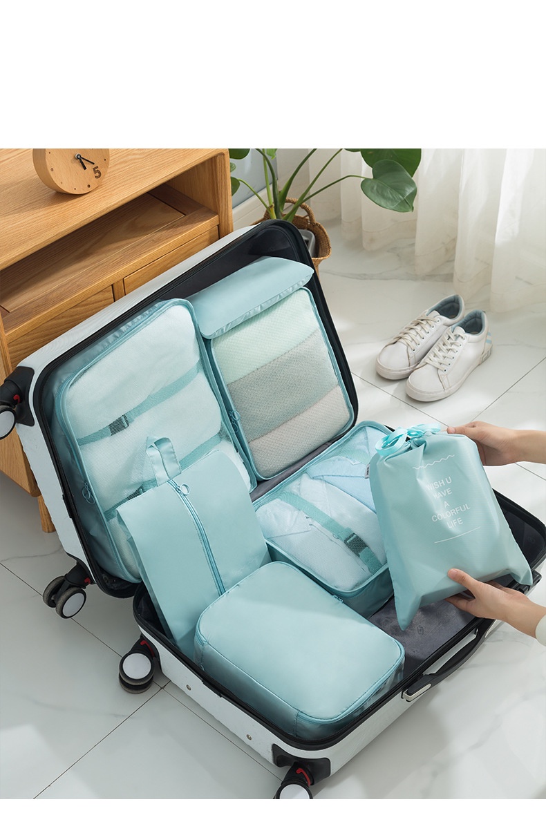 Travel Luggage Bag Sets Solid Color Storage Bags Versatile - Temu