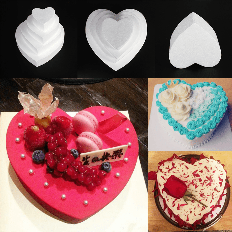 DIY White Foam Heart-shaped Polystyrene Modelling Craft Ball Gifts ☆