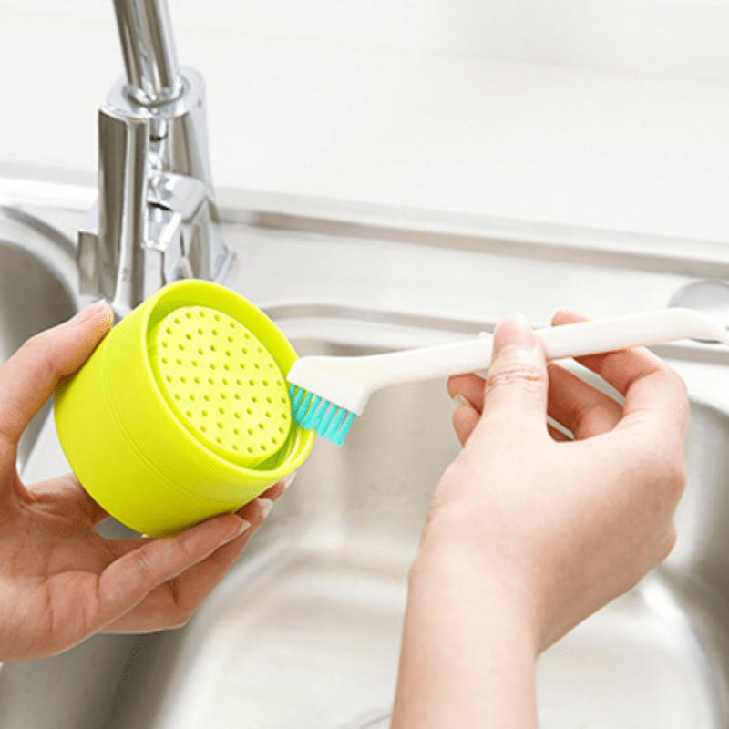 3 in 1 Bottle Gap Cleaner Brush Cup 1-2pcs Crevice Cleaning Brush Silicone  Bottle Mini Cleaner Home Kitchen Cleaning Accessories - AliExpress