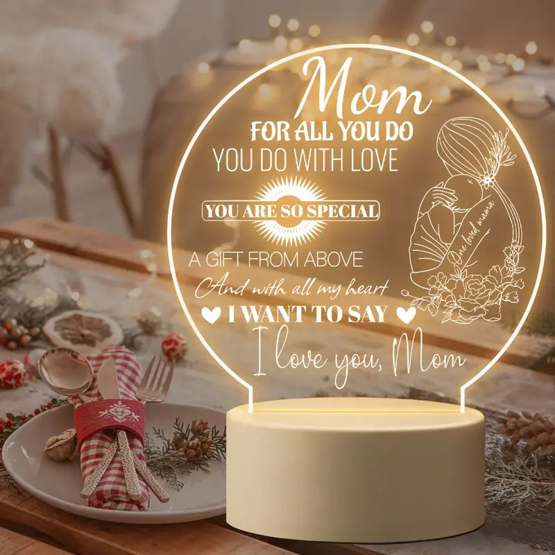 Mothers Day Gifts From Daughter Son To Mom Gifts Mother Day Gifts For Mom  Birthday Gifts Ideas, Mom Personalized Night Light Gifts With Grateful  Sayings Best Mom Gifts From Daughter Son 