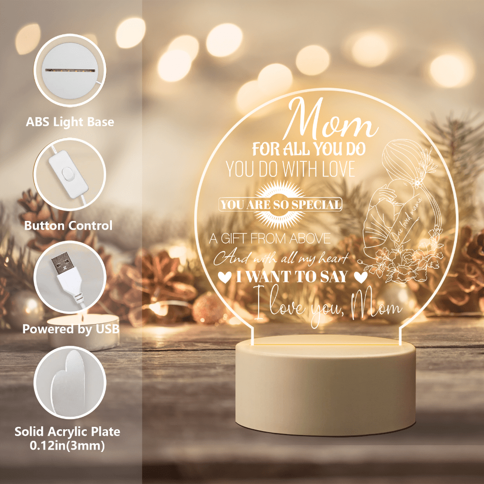 Gifts For Mom Engraved Night Light Mom Birthday Gifts - Temu