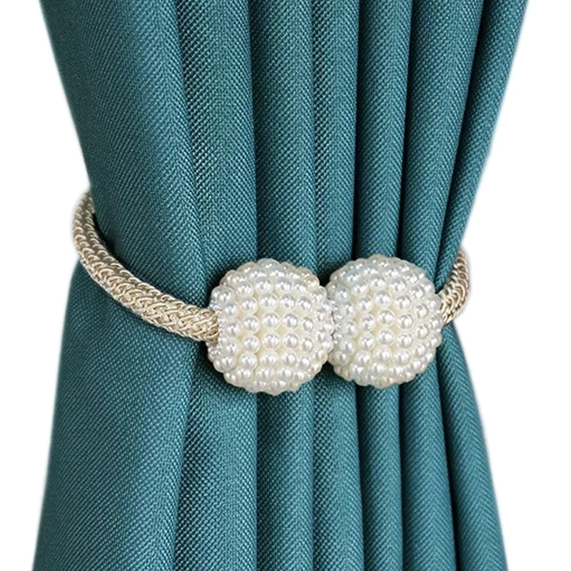 Curtain Tieback Decorative Pearl Magnetic Rope Curtain Tie - Temu