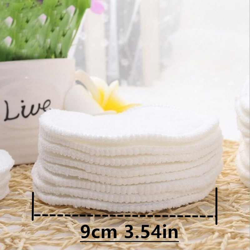 12pcs Bra Pads for Breastfeeding, Reusable Pure Cotton Washable Leakproof  Nursing Breast Pads