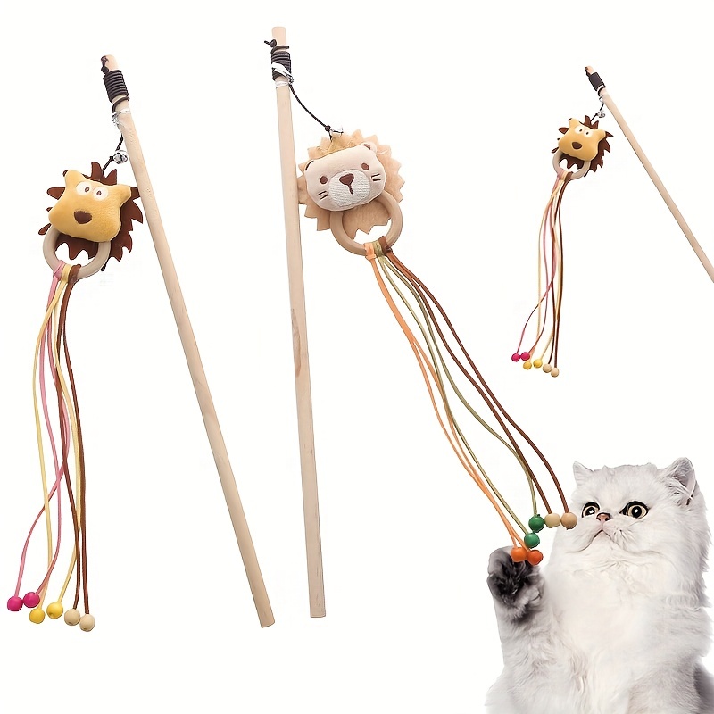 Cat Stick Fishing Rod Funny Cat Stick Vivid Telescopic Fishing Rod Cat Toy  Interactive Pulley Fish Toy For Cats Flexible Funny Cat Toy