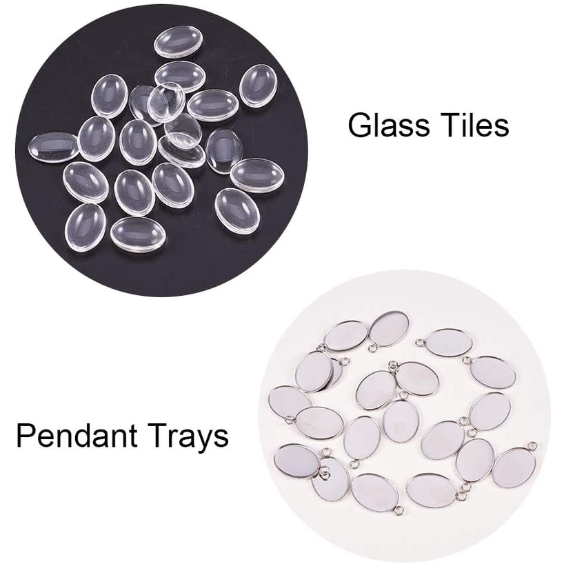 Pendant Trays Bezel Pendant Trays Blanks With Glass - Temu