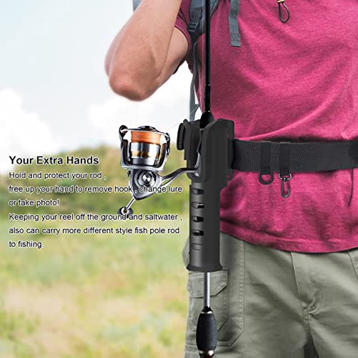 Adjustable Fishing Rod Belt, Waist Rod Holder, Easy to Carry, Adjustable  Waist, Angling Tools Accessories (Gray : Brown) : : Sports &  Outdoors