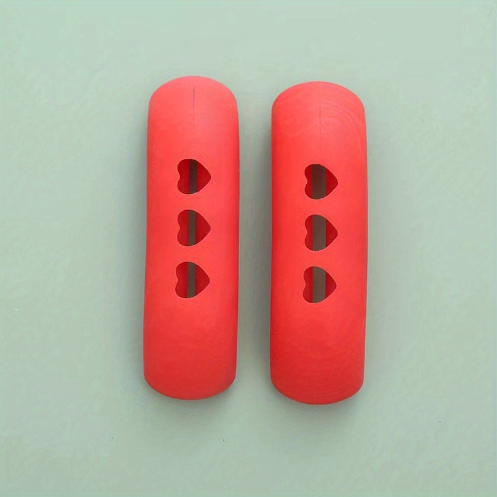 2pcs Silicone Pot Handle Cover - Red, Heat Resistant