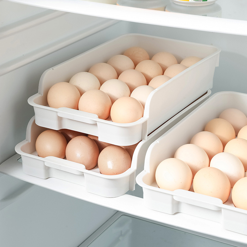 Refrigerator Egg Storage Organizer Egg Holder for Fridger 2-Layer Drawer  Type Stackable Storage Bins Clear Plastic Egg Holder - AliExpress