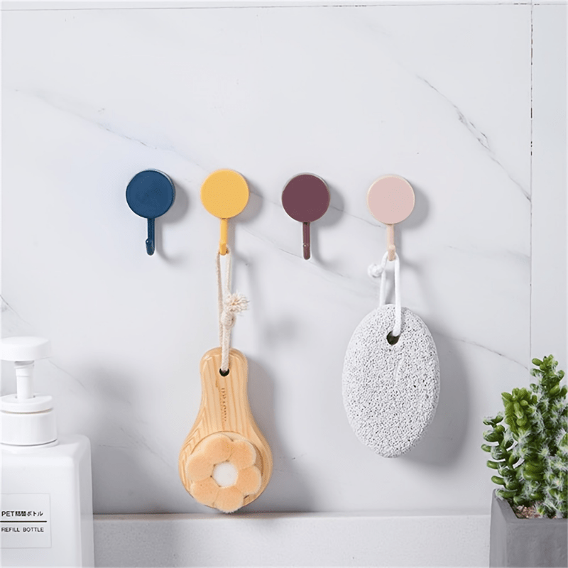 10pcs Adhesive Wall Hooks, Key Hooks, Coat Hangers, Waterproof Utility  Hanging Self Adhesive Towel Hook For Kitchen Bathroom Bedroom Entrance Door