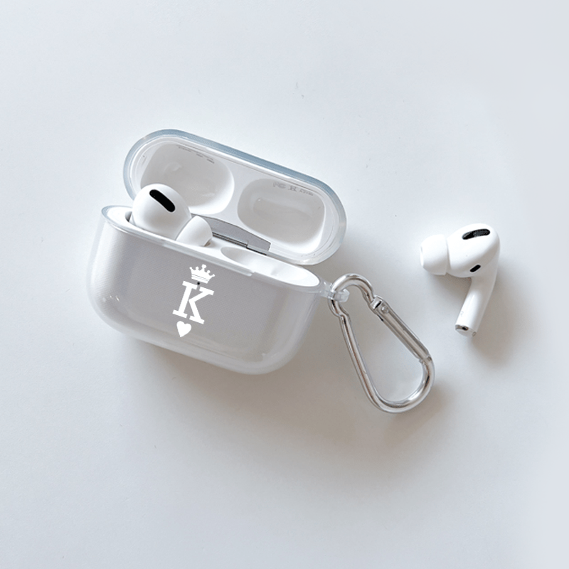 White English Letter K Graphic Pattern Headphone Clear Case For Airpods1/2,  Airpods3, Pro, Pro (2nd Generation), Gift For Birthday, Girlfriend,  Boyfriend, Friend Or Yourself - Temu