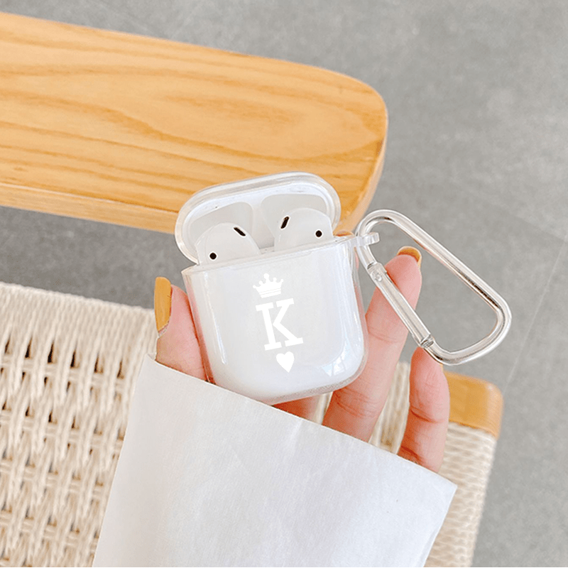 White English Letter K Graphic Pattern Headphone Clear Case For Airpods1/2,  Airpods3, Pro, Pro (2nd Generation), Gift For Birthday, Girlfriend,  Boyfriend, Friend Or Yourself - Temu