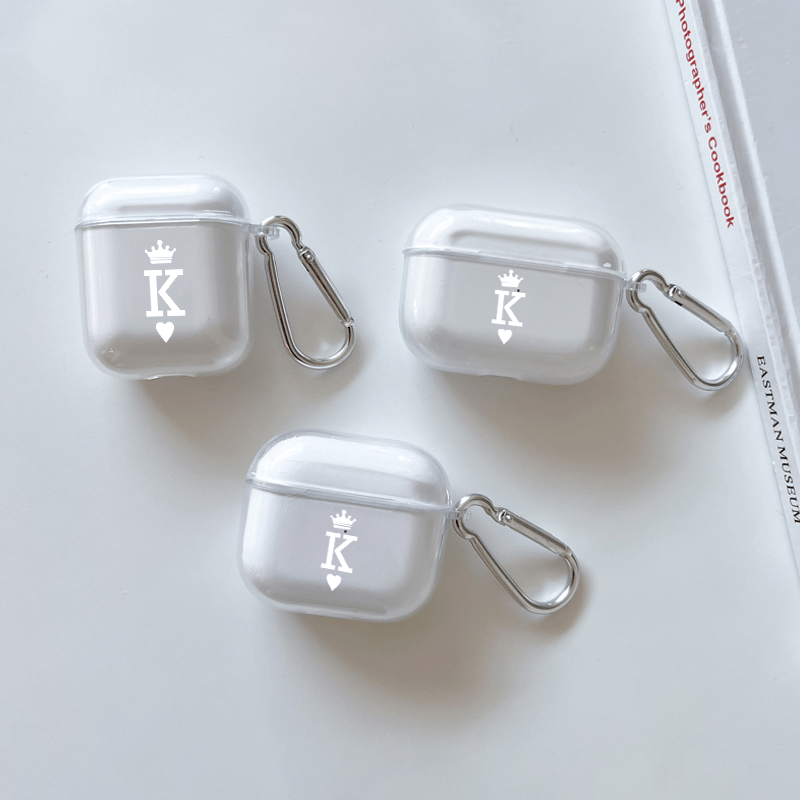 White English Letter K Graphic Pattern Headphone Clear Case For