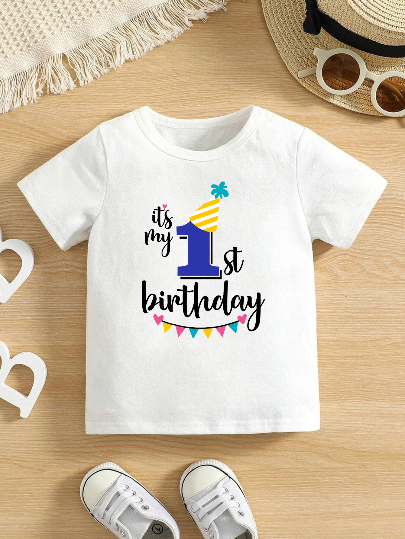1st Birthday Print Long Sleeve T shirt Kids Stylish Crew - Temu