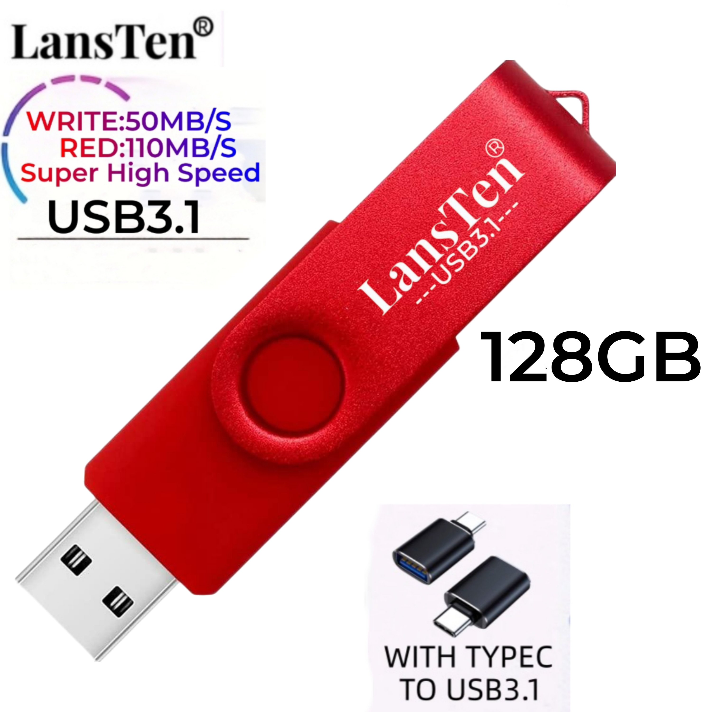 Usb Flash Drive 128gb Usb 3.0 Usb Stick Swivel Memory Stick High Speed Pen  Drive