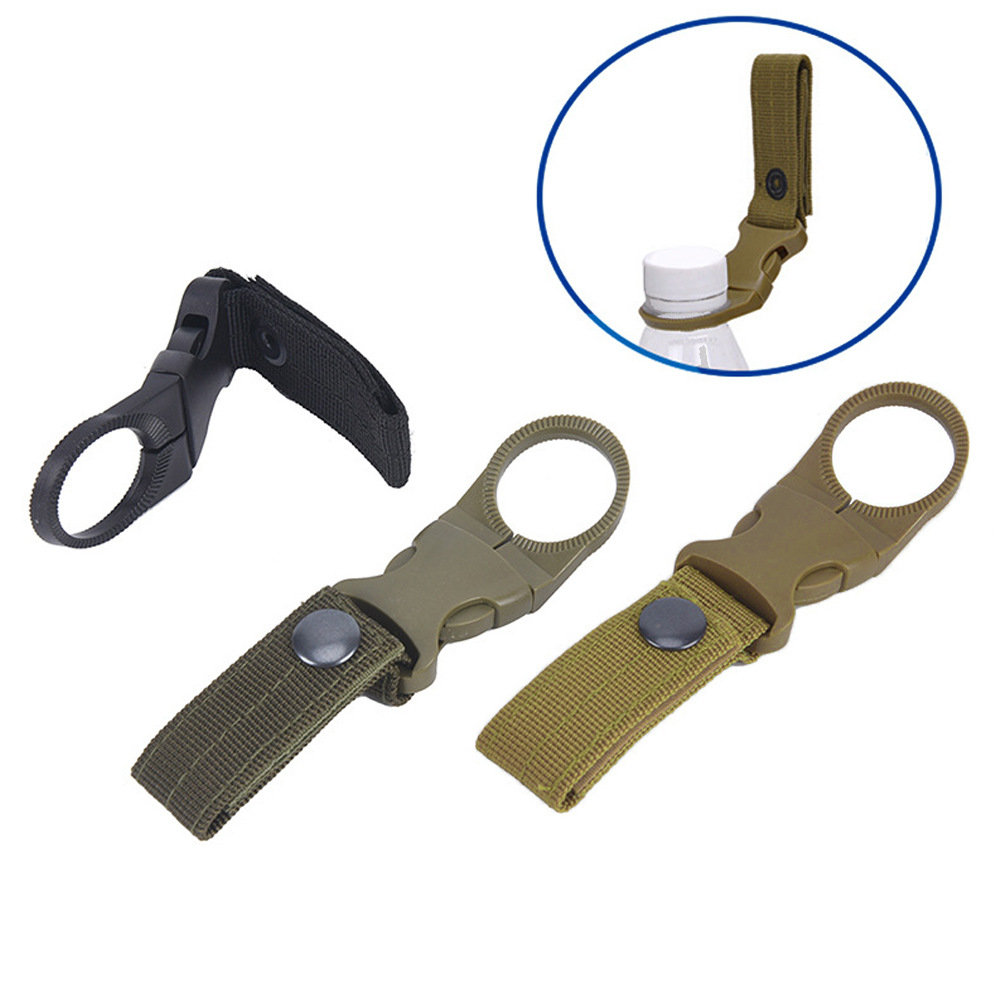 Tactical Military Hanging Strap Buckle Clip Water Bottle Hook Holder Belt  Tool