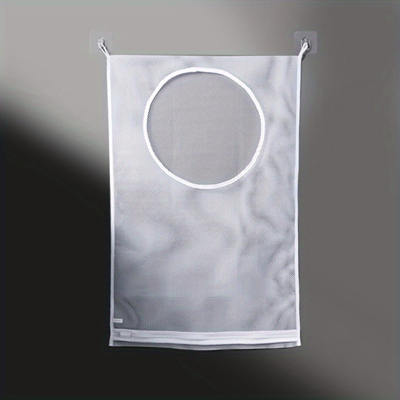 Image of 1pc Toilet Bathroom Wall Hanging Dirty Laundry Basket, Storage Bag, Dirty Clothes Seat Storage Mesh Bag, Dormitory Home Storage Hanging Bag, Laundry Baskets