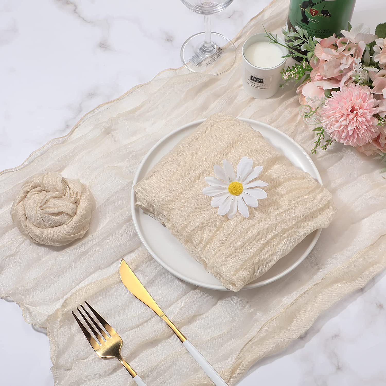 Cloth Dinner Napkins for Wedding, Rustic Wedding Napkins, Cotton Gauze  Napkins Boho Party Napkins 