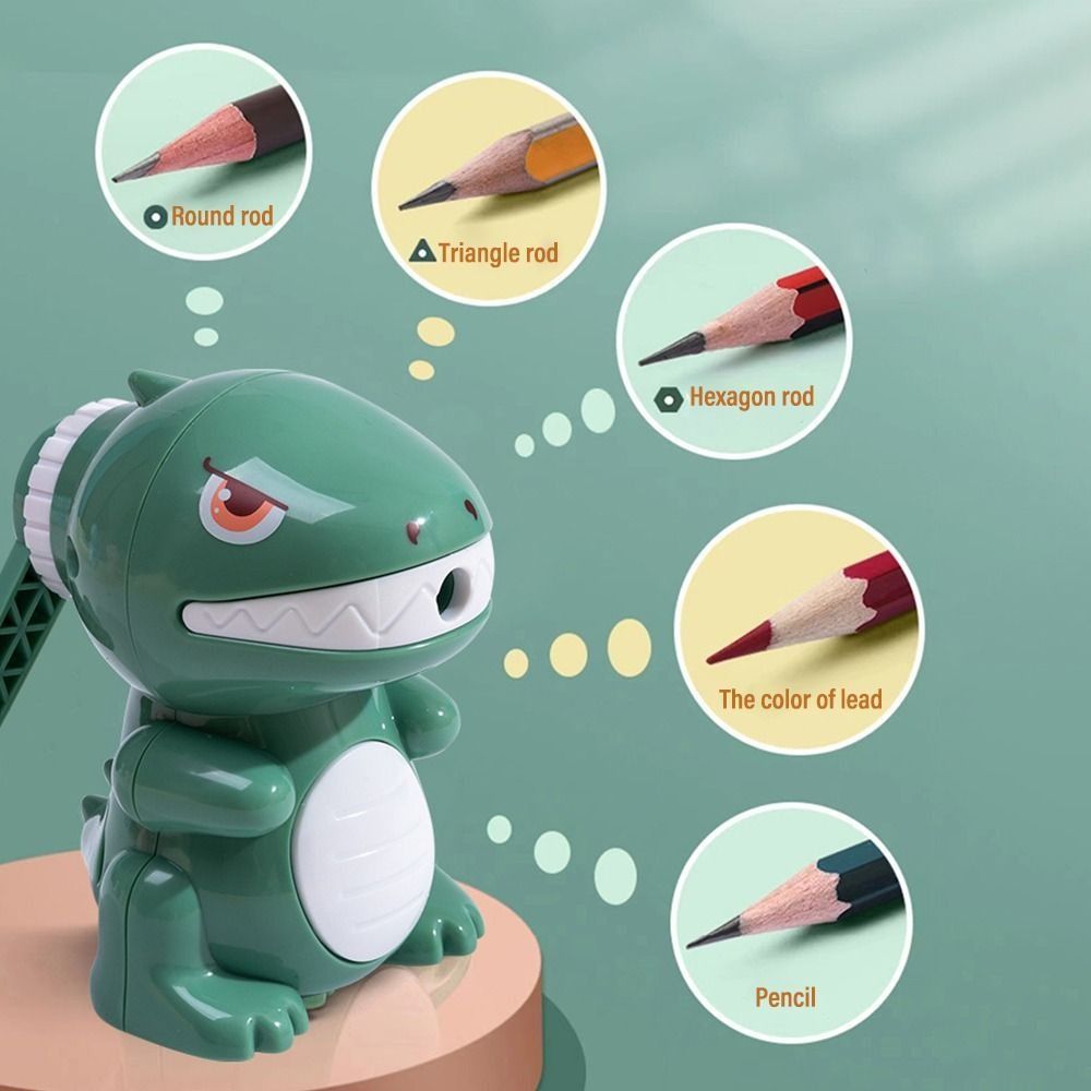 Dinosaur Mechanical Pencil Sharpener Hand Crank Lead Creative Cartoon Stationery
