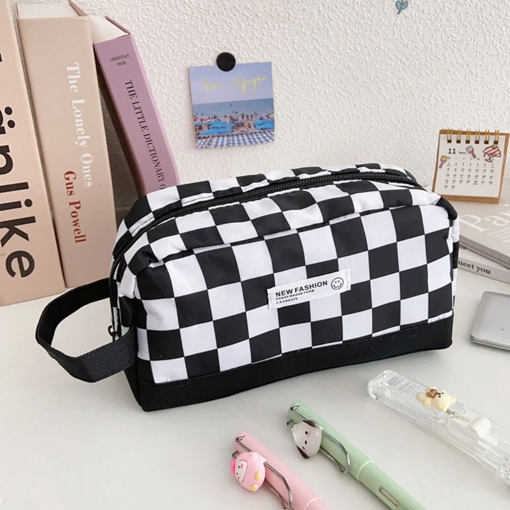 Pencil Pouch Checkered Black