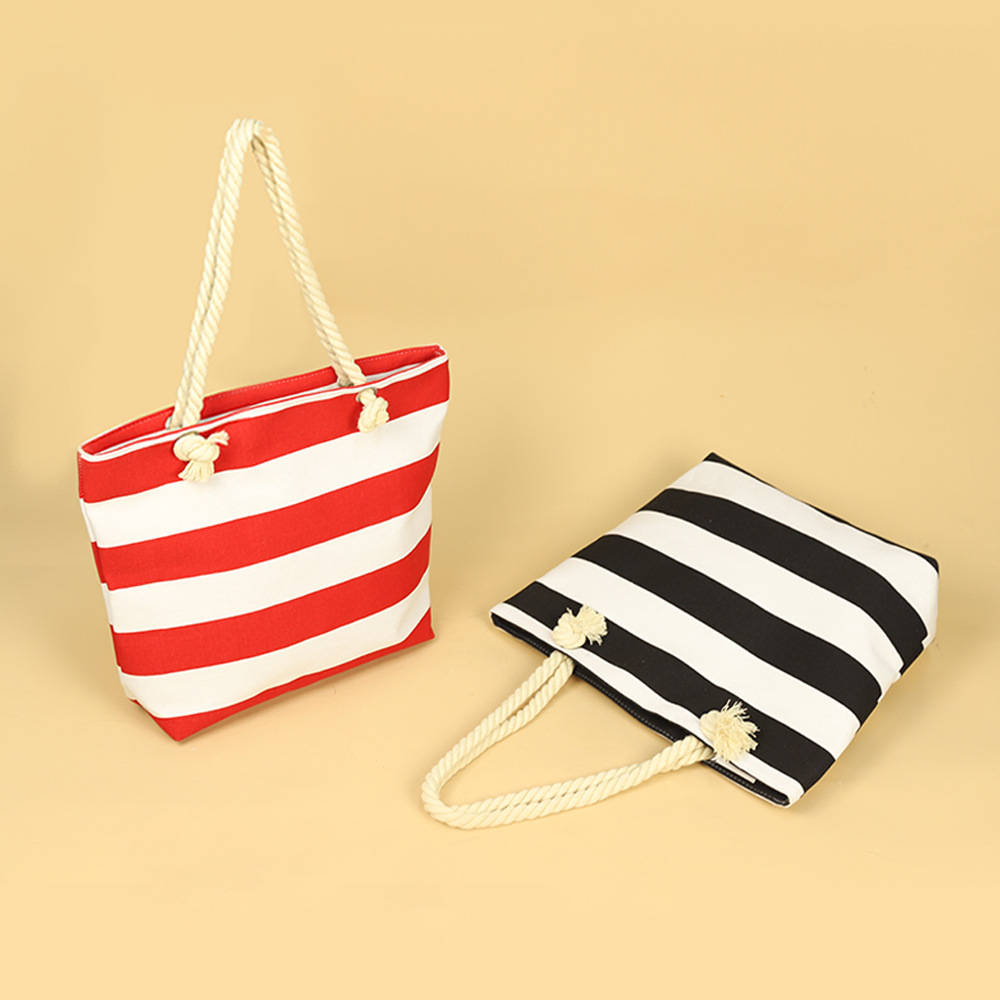 White Stripe Tote Bag, Fashion & Accessories