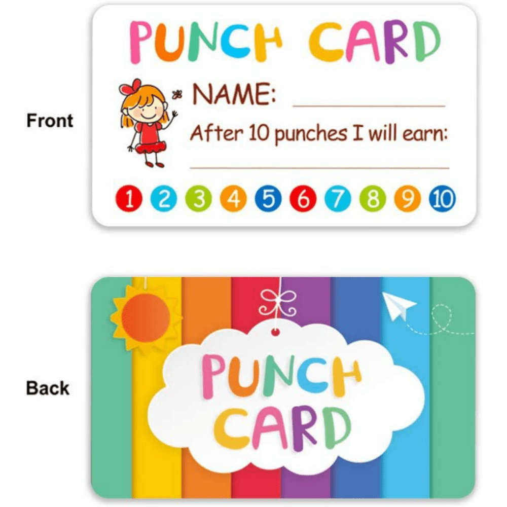 Punch Cards With Hole Punch My Reward Cards For Classroom - Temu