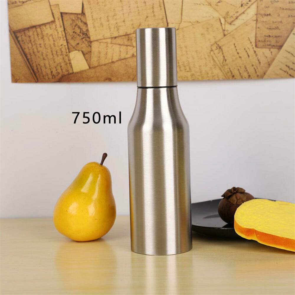 1Pc Oil Storage Bottle Kitchen Oil Container Stainless Steel Oil Canister 