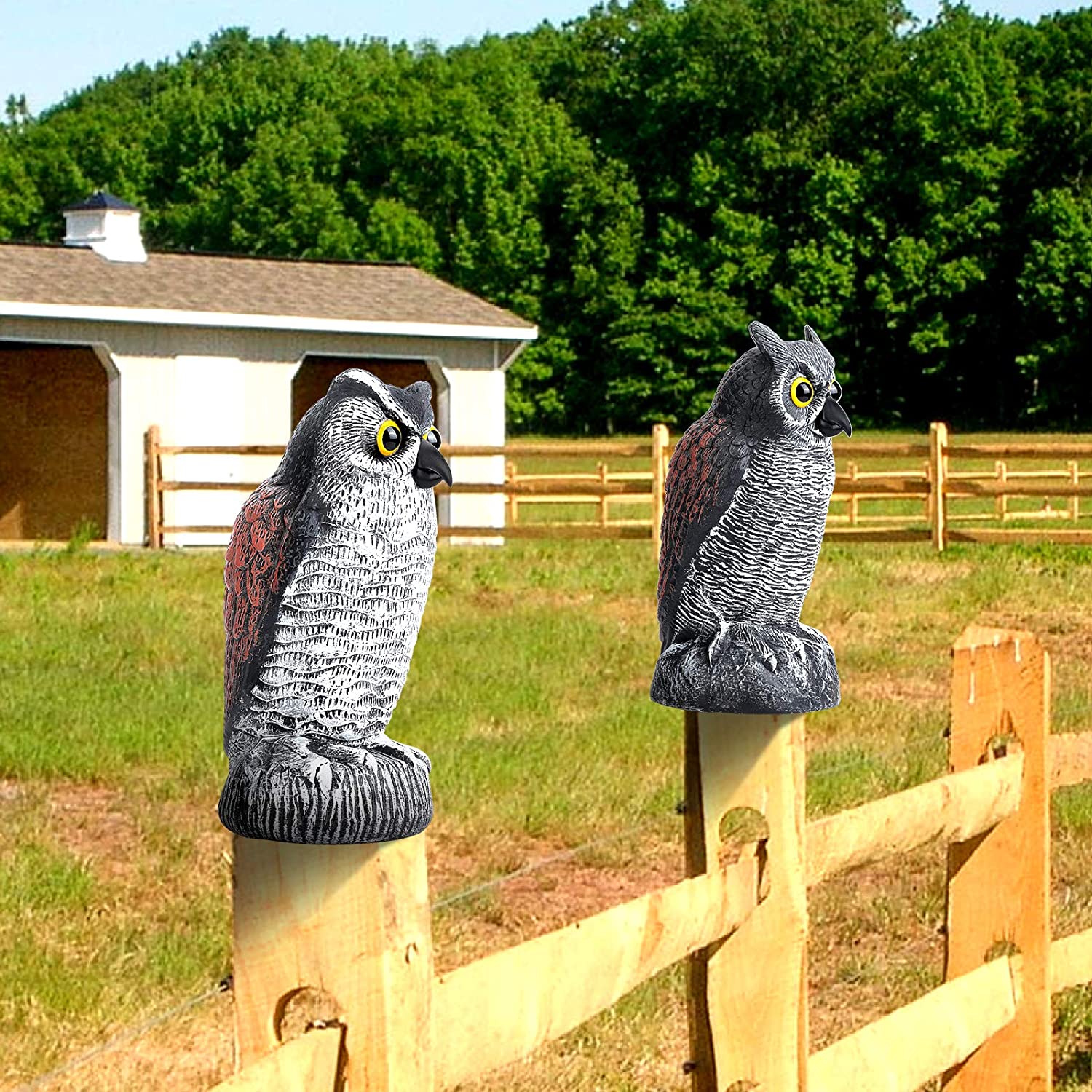 1pc 鳥を怖がらせる鳥フクロウ フクロウ像おとり 偽フクロウ 庭用