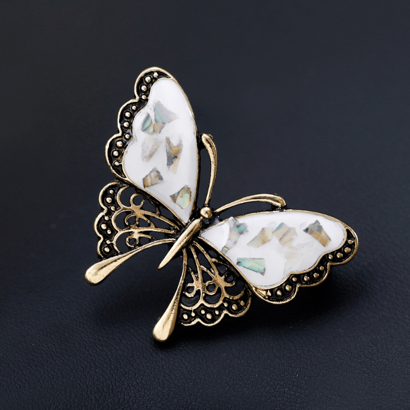 Abalone butterfly pin