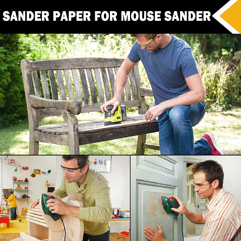 Mouse Sanding Sheets Sandpaper For Mouse Sander, Grit Pack 60 80