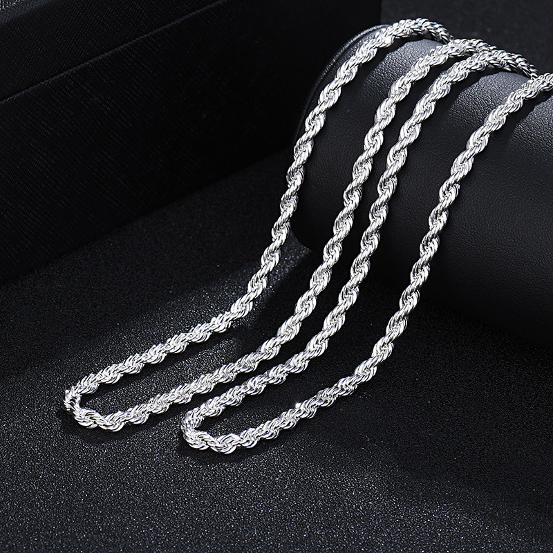 1pc 30mm Heavy Rope Chain Necklace Golden Plated Hip Hop Necklace For Men  And Women