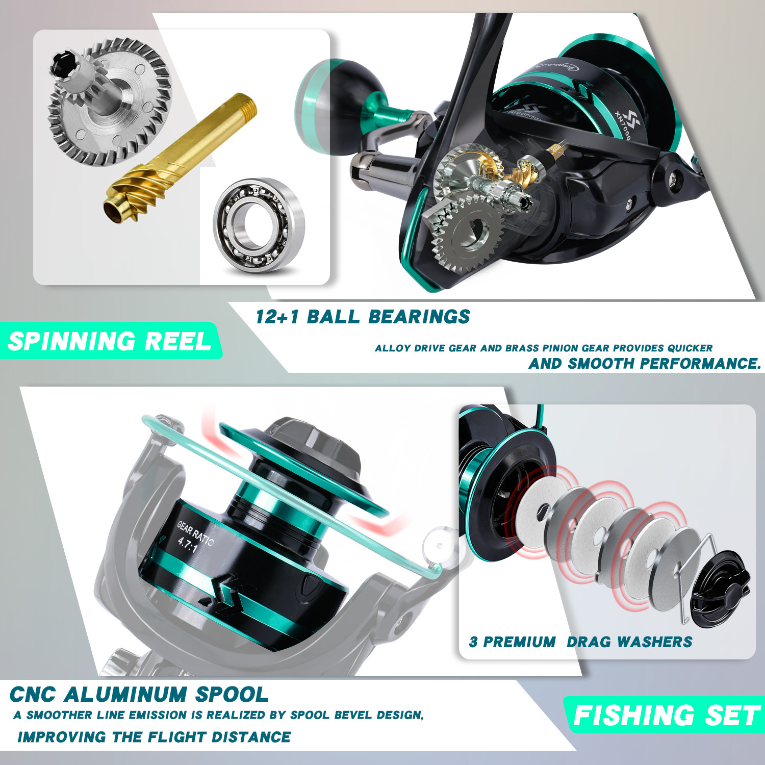 Fishing Rods Combo Carbon Fiber Spinning Rod 2000~4000 - Temu