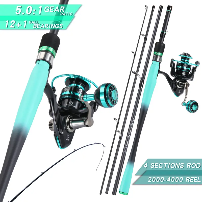 Fishing Rods Combo Carbon Fiber Spinning Rod 2000~4000 - Temu